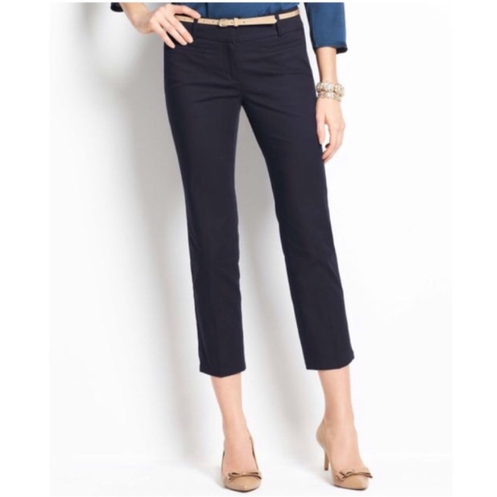 Ann Taylor Navy Cambridge crop pants, 10